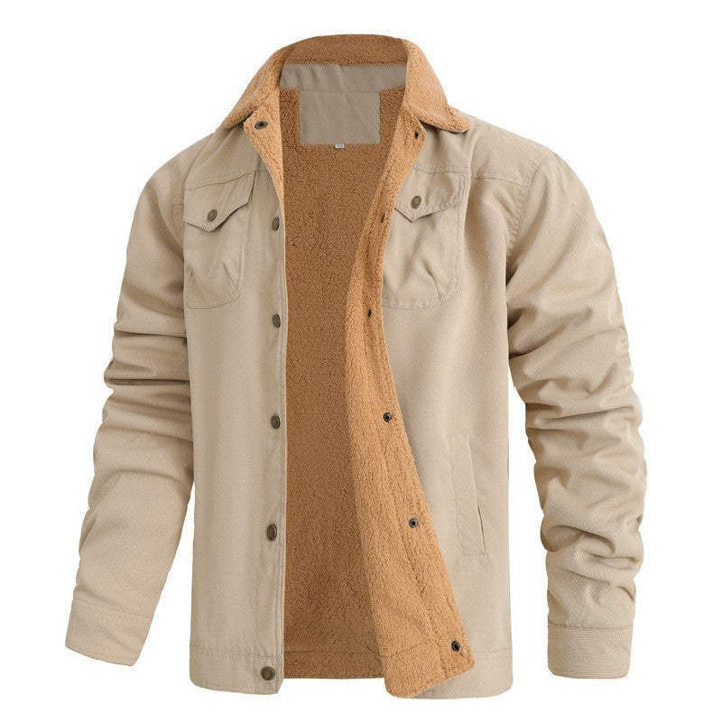 Fleece-lined cotton jacket outerwear