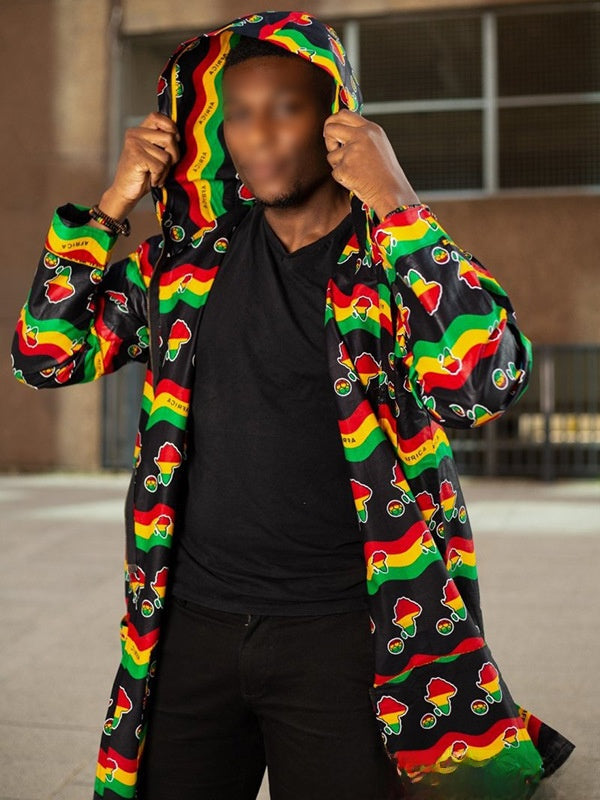 Loose hooded sweatshirt jacket