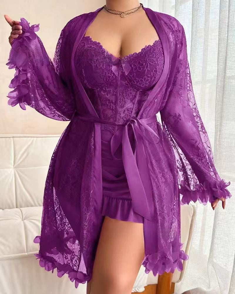 Elegant see-through women's lingerie set