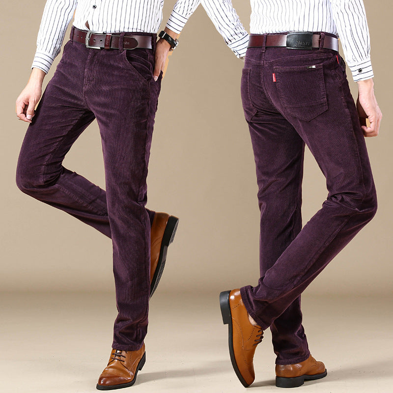 Slim Straight Fit Corduroy Pants