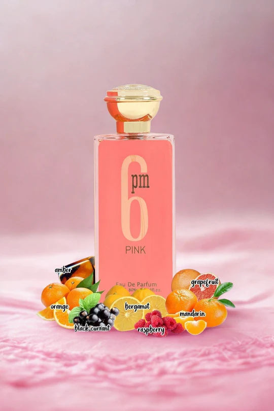 6 PM PINK SPRAY PERFUME EAU DE PARFUM FOR WOMEN - 3.4FL.OZ.