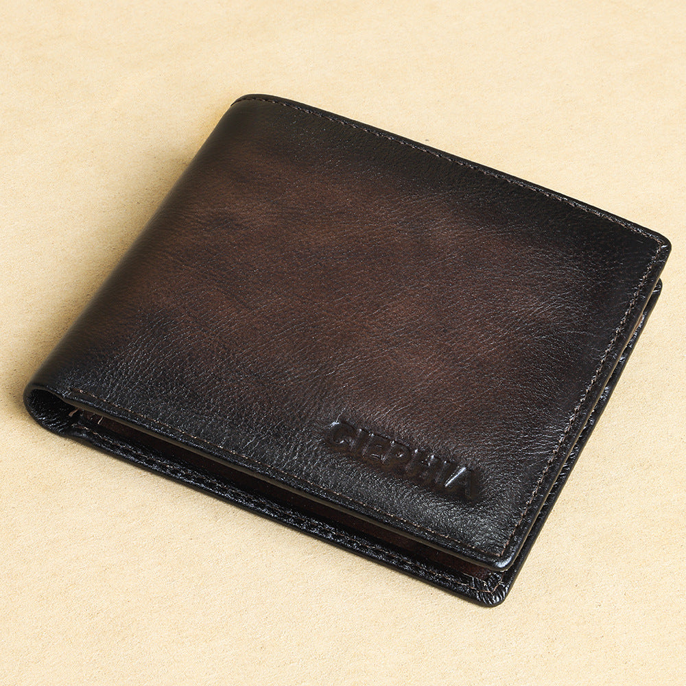 European retro aesthetic Leather Wallet