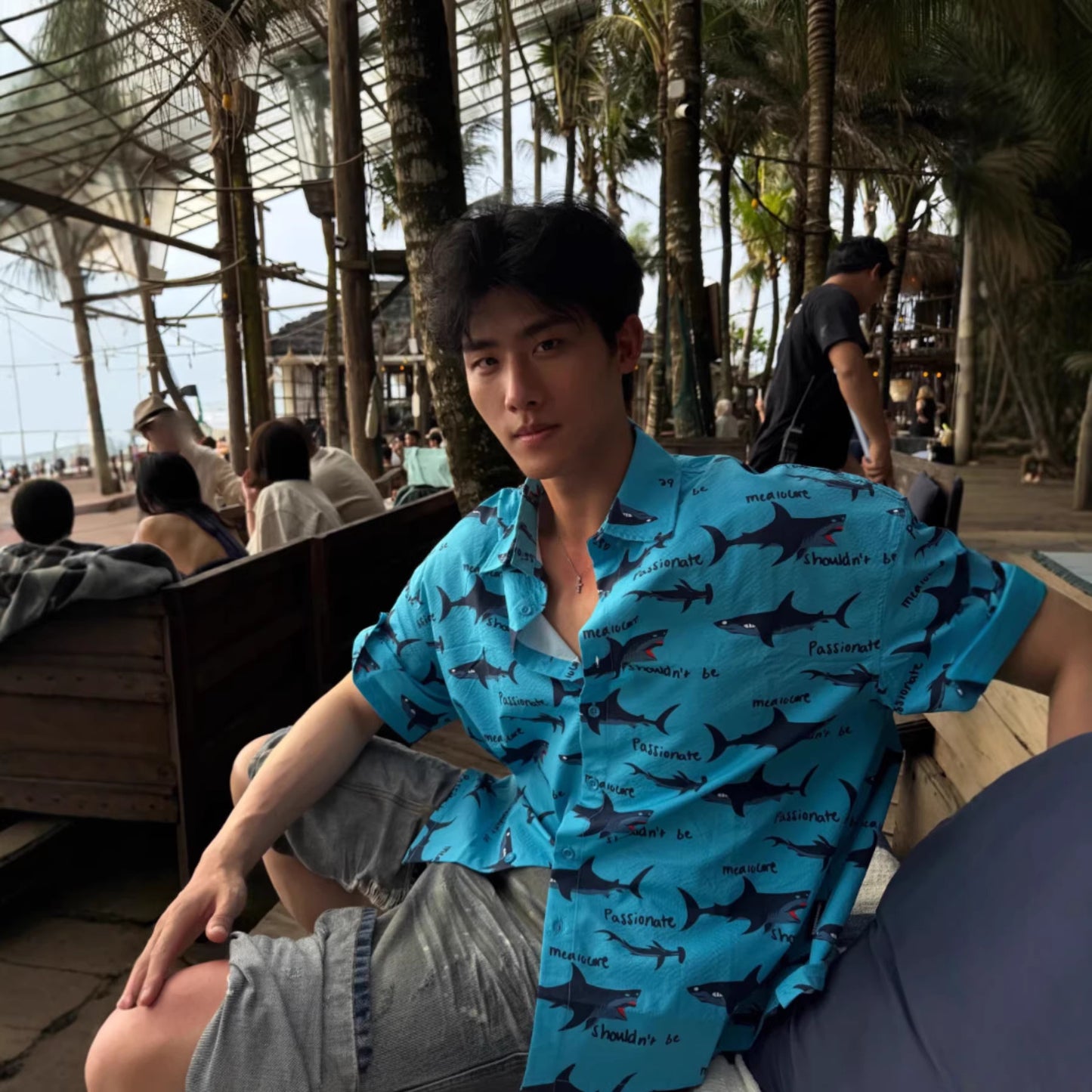 Mens Floral Print Short Sleeve Shirt