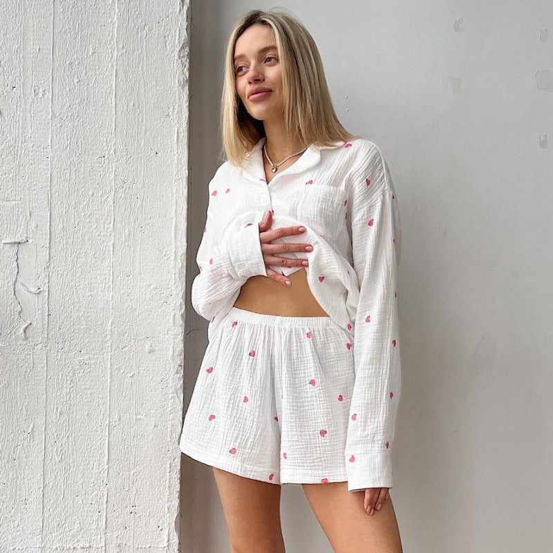 Heart print pajama for women