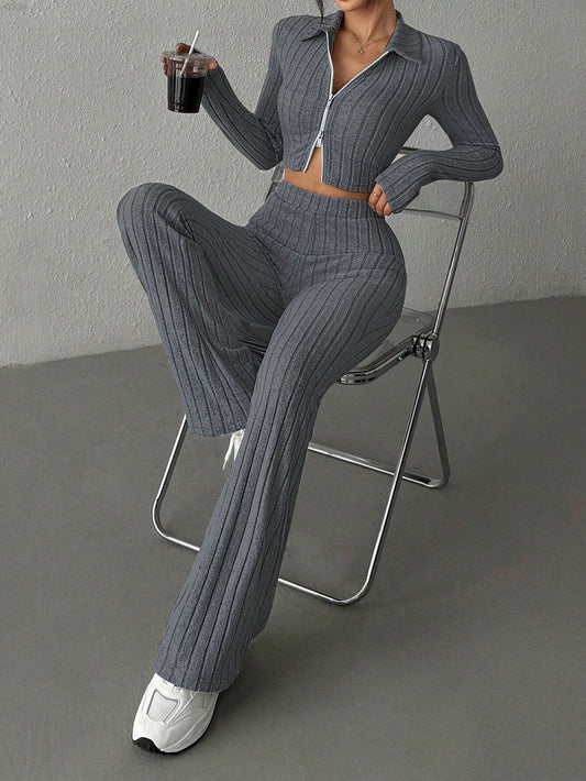 Women's Short-Sleeved Casual Sweatshirt Set