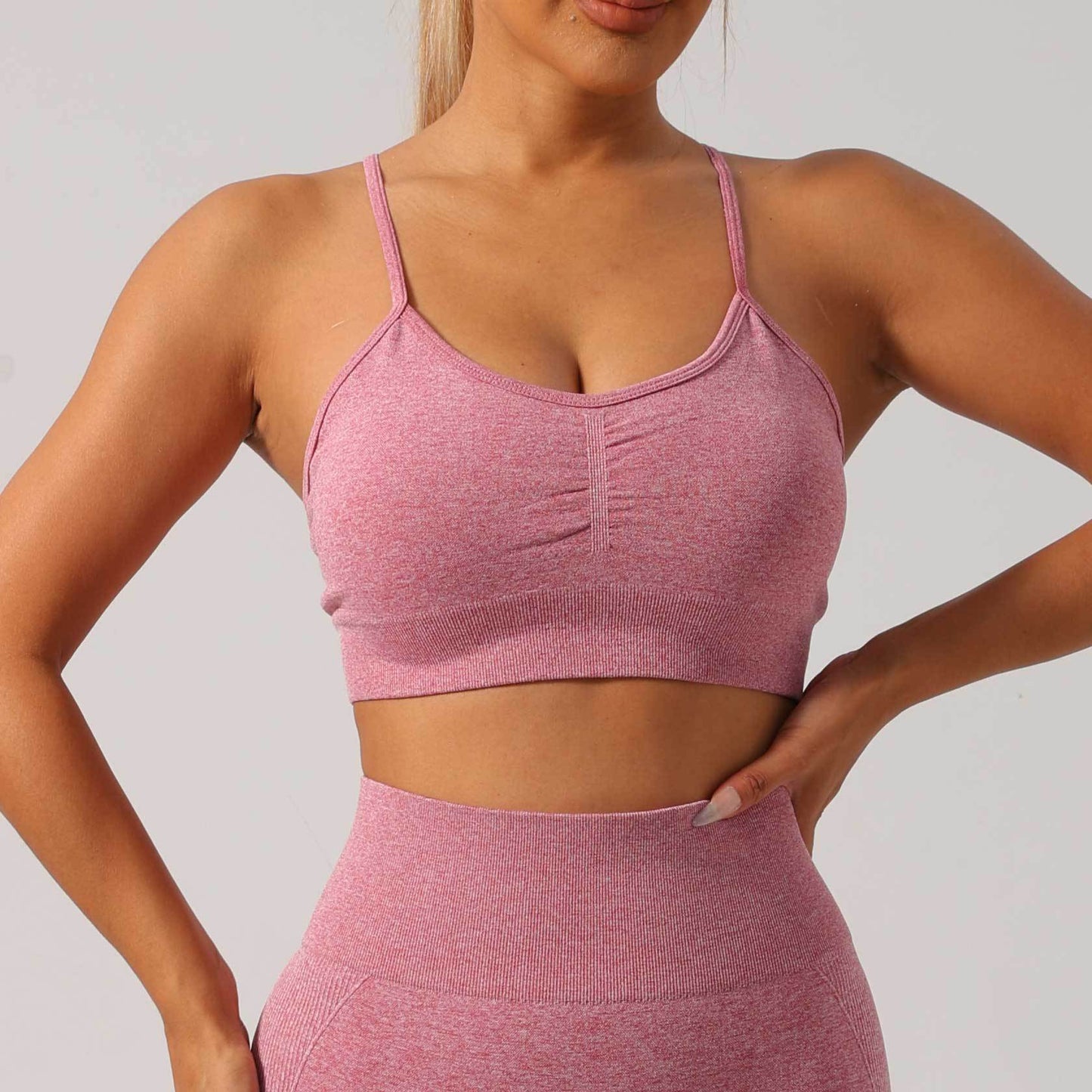 Conjunto de pantalones de yoga para correr largos y de alta elasticidad 