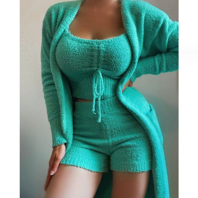 Soft double-sided velvet fabric pajama for women