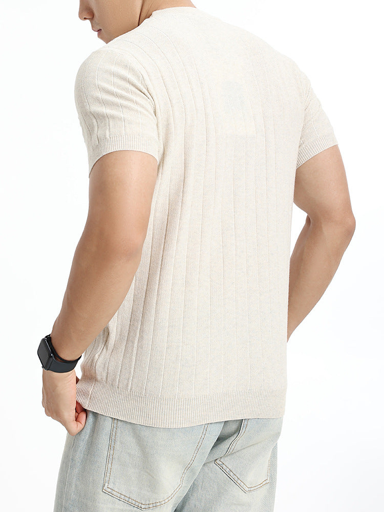 Ribbed Texture Knit T-Shirt