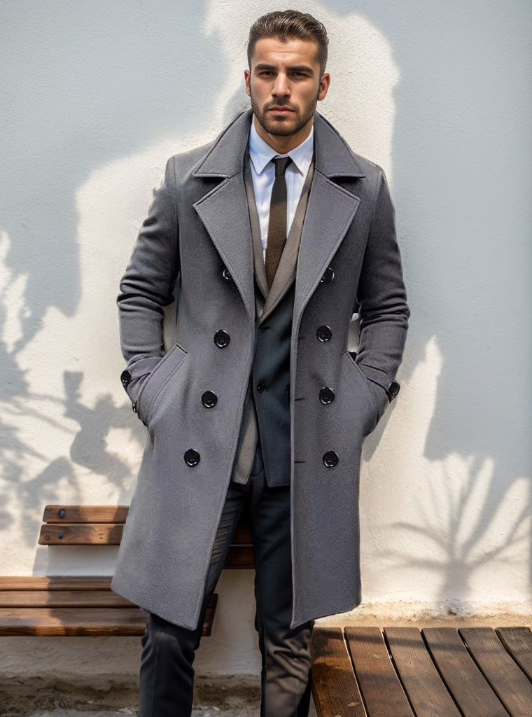 Double-breasted wool coat