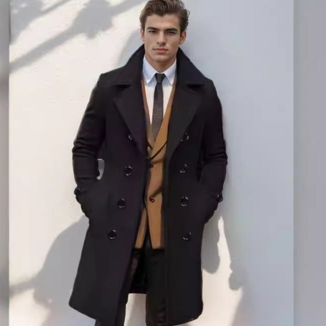 Double-breasted wool coat