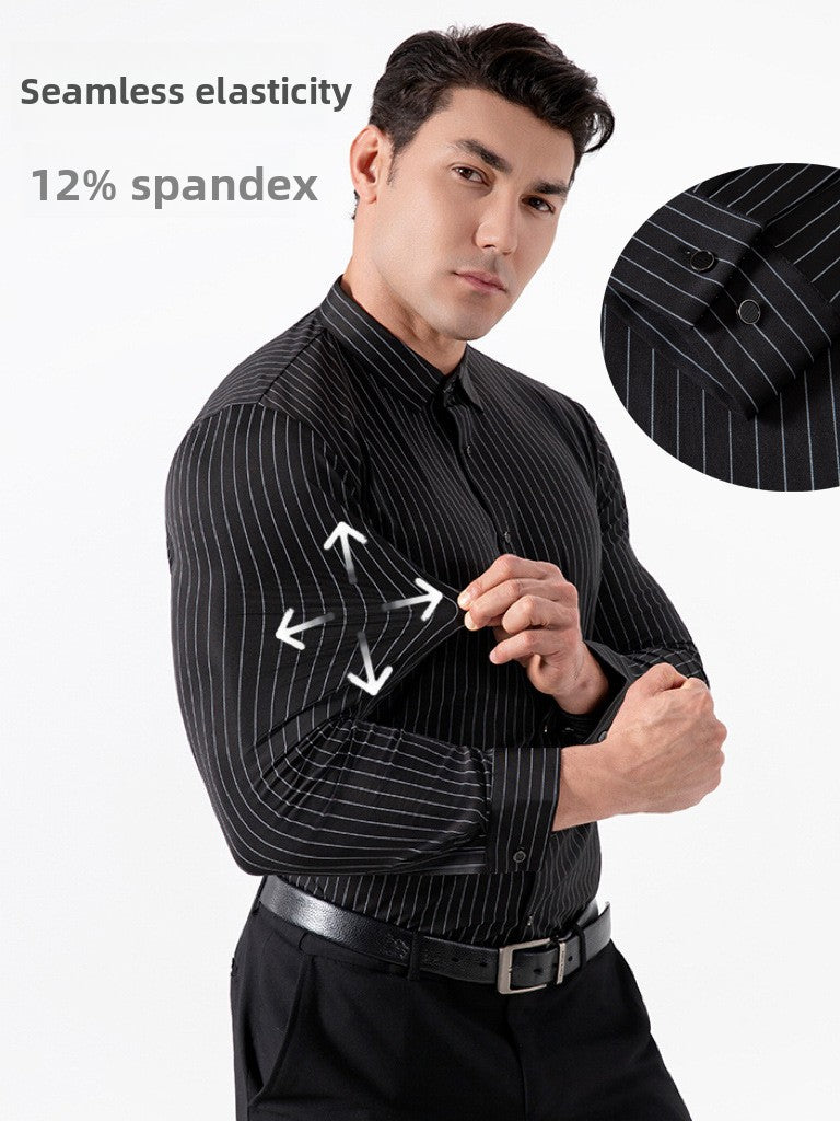 Four-way stretch  Men's Striped Shirt