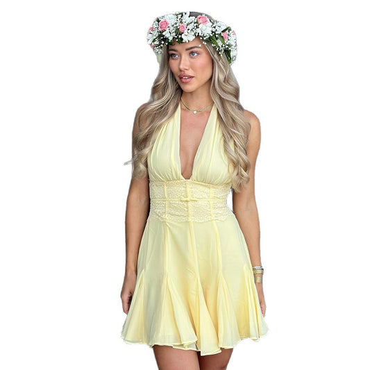 Sexy open-back design Strap Dress