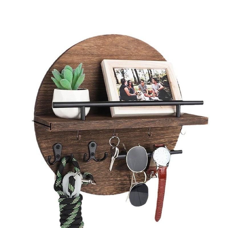 Round Wooden Wall Shelf