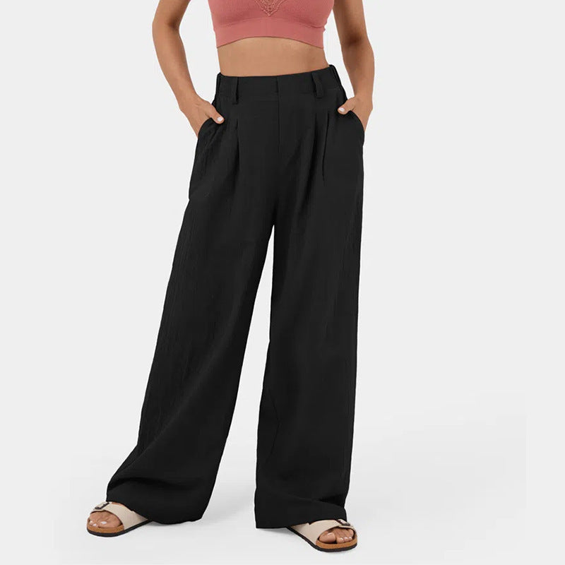 Lady high-waisted wide-leg pants