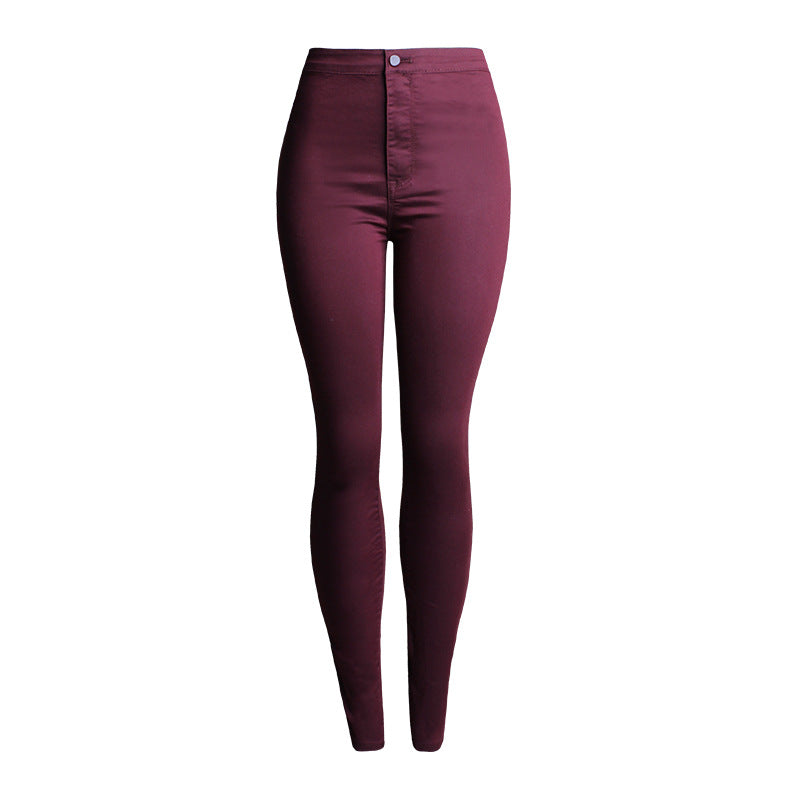 Pantalones de algodón elásticos y ajustados para mujer 