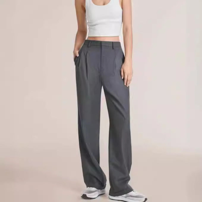Pantalones anchos de cintura alta para mujer