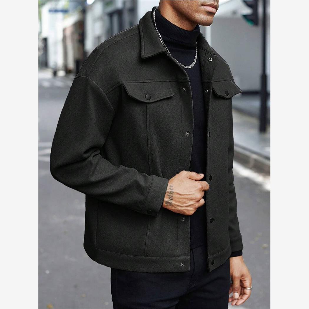 Collared woolen coat