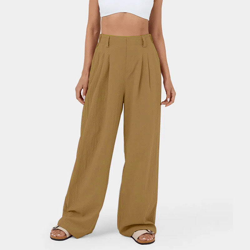 Lady high-waisted wide-leg pants