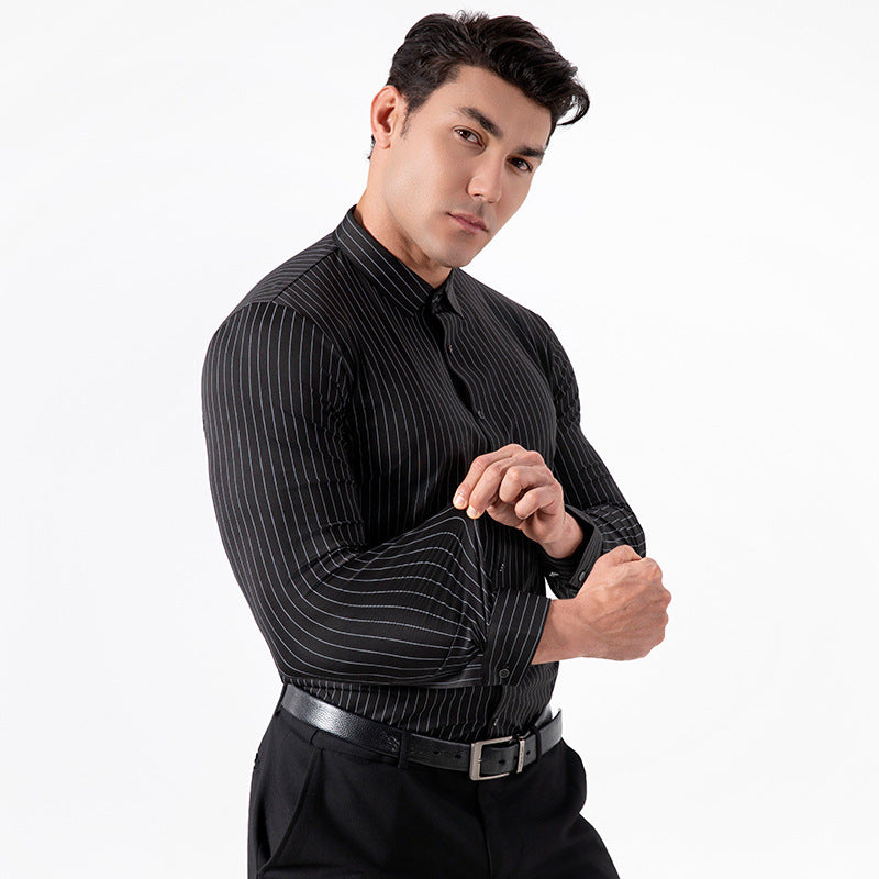 Four-way stretch  Men's Striped Shirt