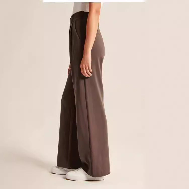 Pantalones anchos de cintura alta para mujer