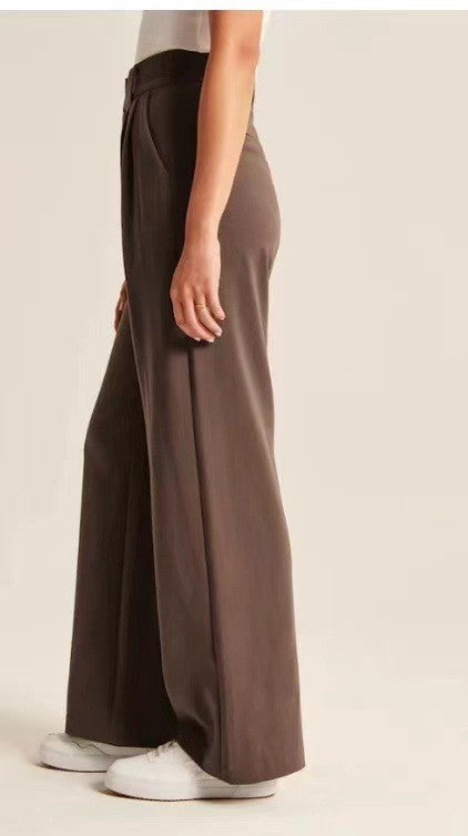 Pantalones anchos de cintura alta para mujer