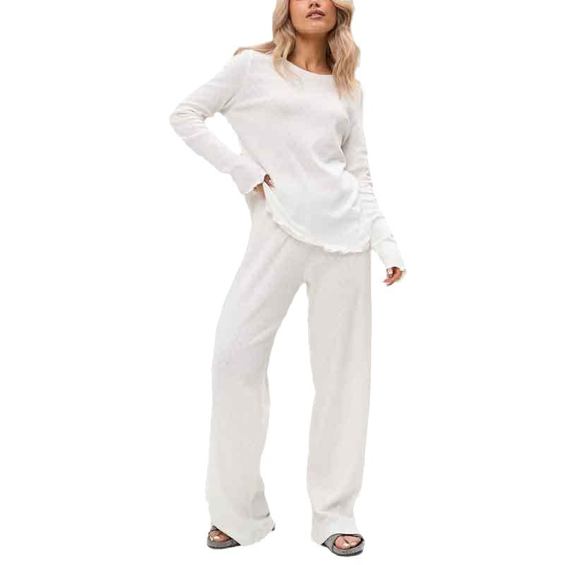 Women's round neck, long sleeves cotton pajama