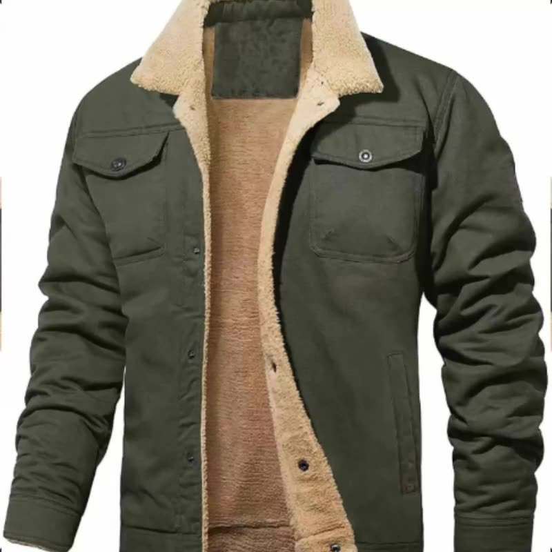 Fleece-lined cotton jacket outerwear