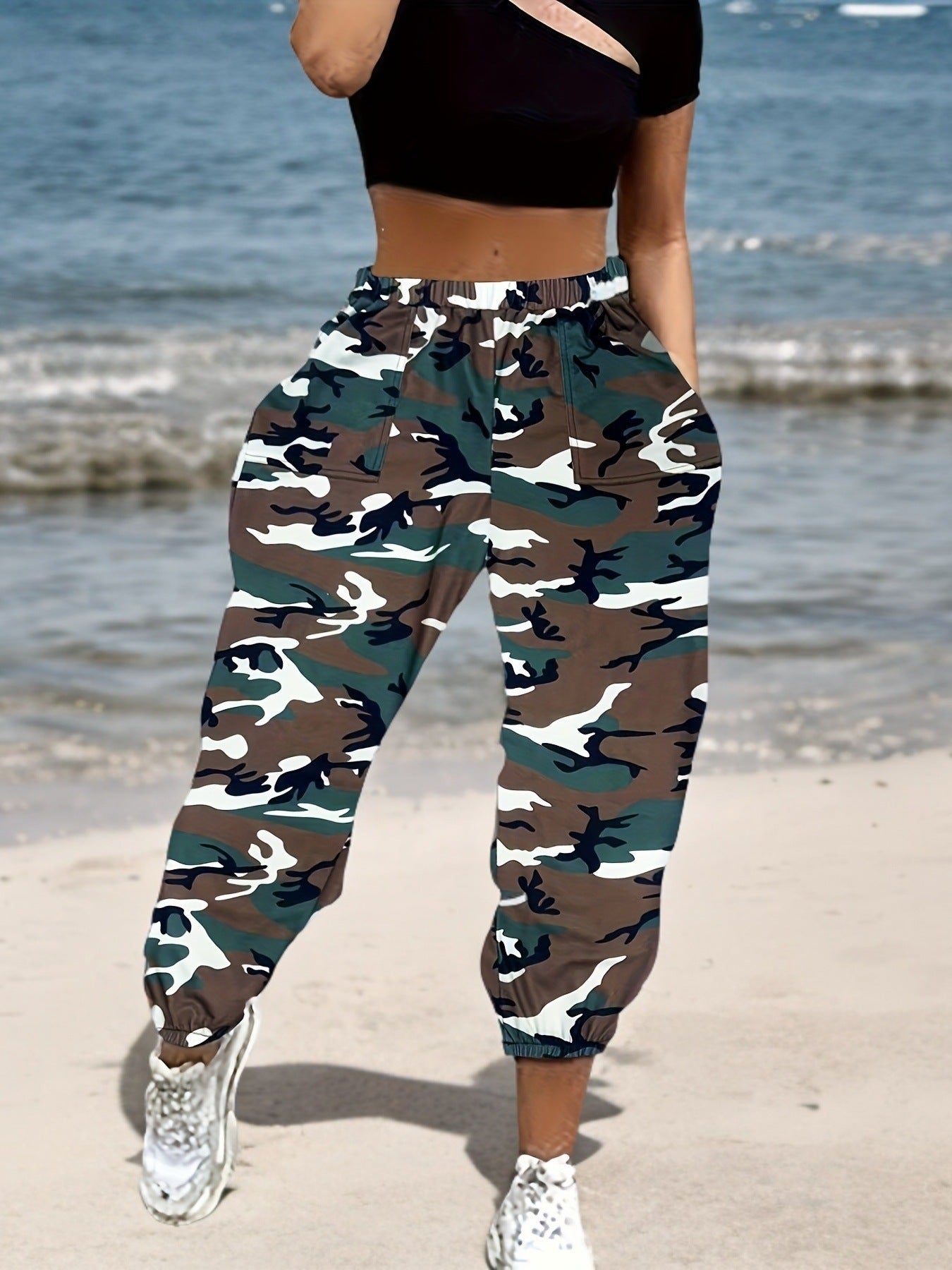 Pantalones casuales transpirables y holgados para mujer. 
