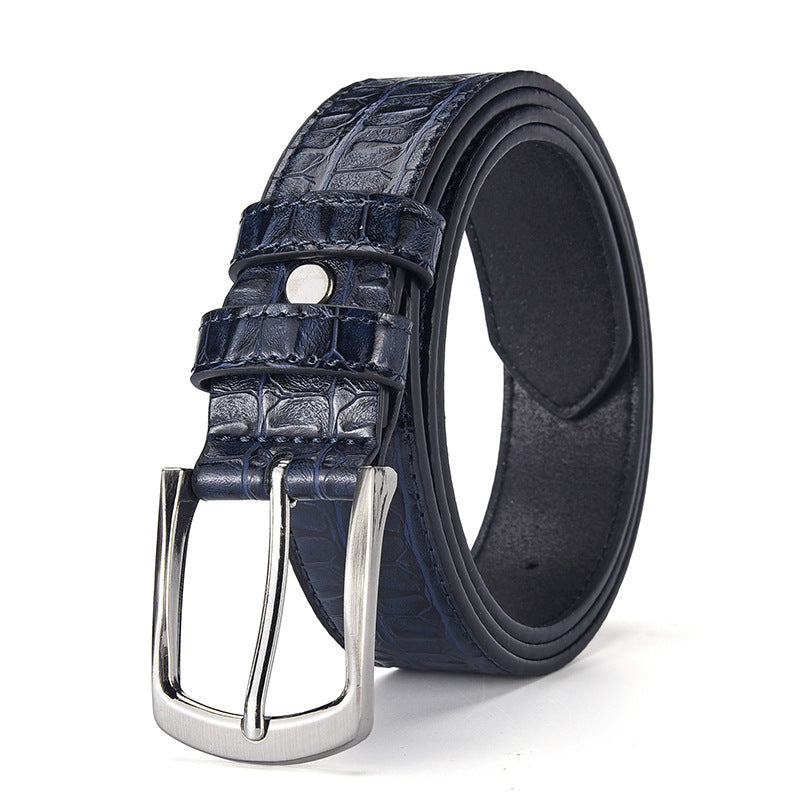 Men's Crocodile Pattern Pin Buckle Belt