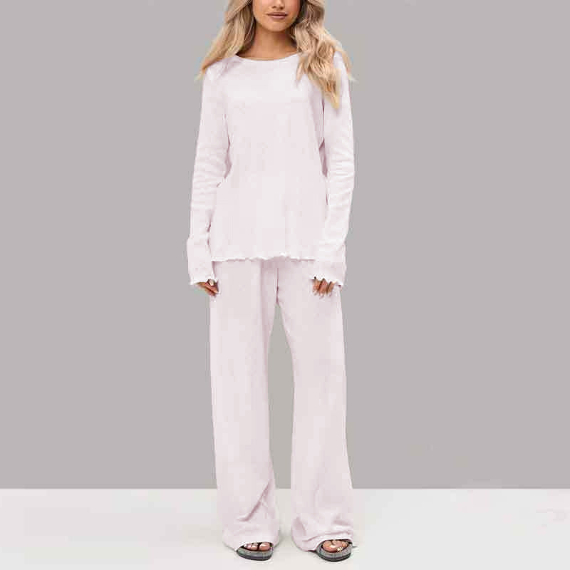 Women's round neck, long sleeves cotton pajama