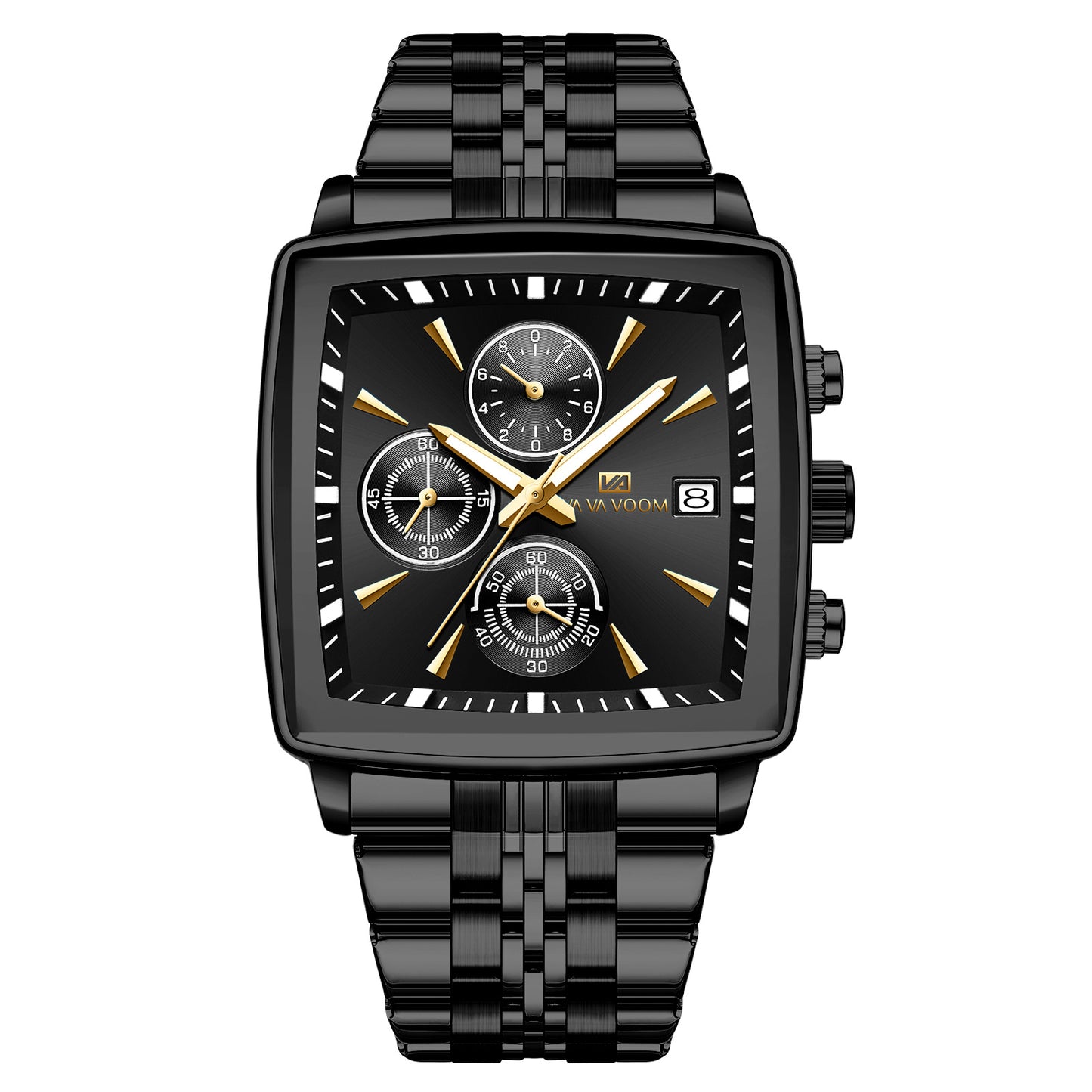 Multifunction Chronograph Mens Watch Luminous Waterproof Steel Band