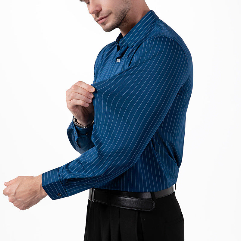 Four-way stretch  Men's Striped Shirt