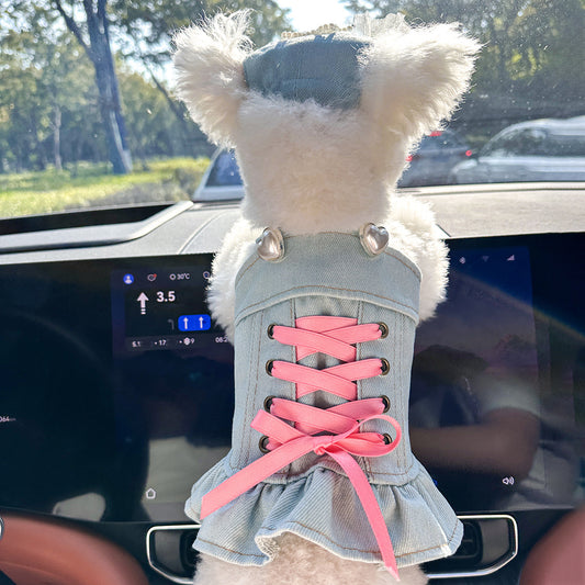 Pet Denim Skirt for Small Dogs