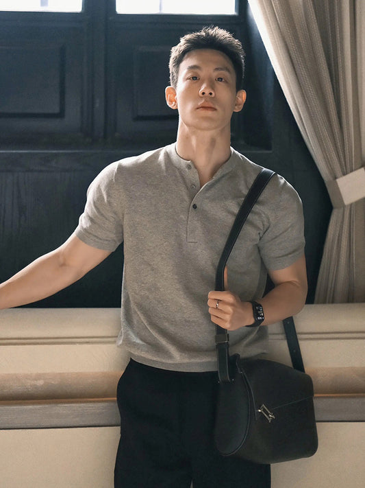 Henry collar short sleeve