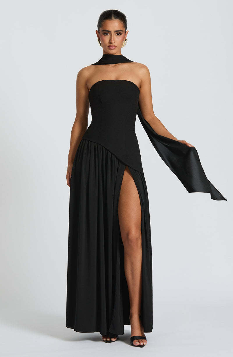 Strapless High Split Backless Long Dress