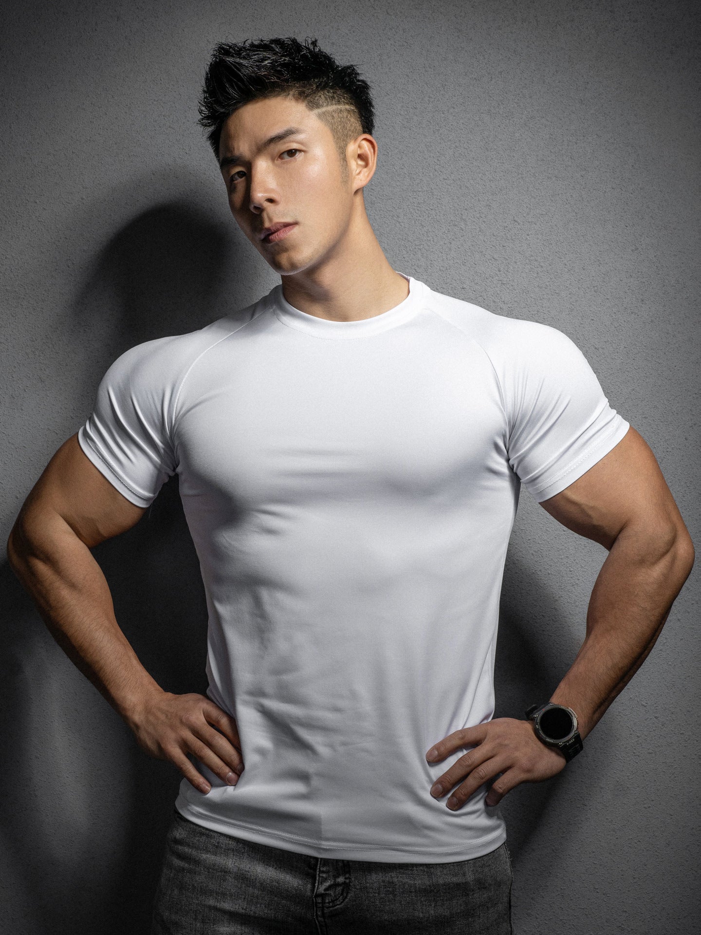 Camiseta deportiva elástica de secado rápido para hombre 