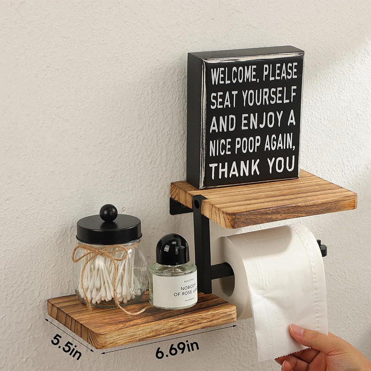 Foldable Wood Bathroom Storage Rack