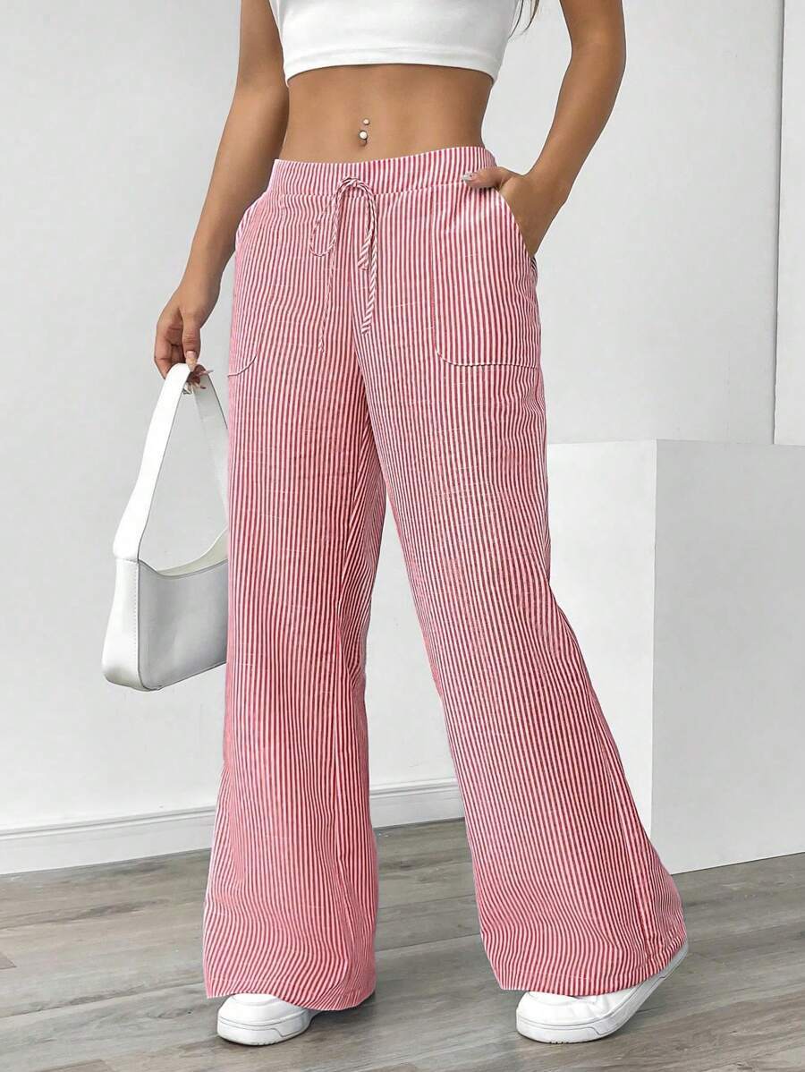 Striped trousers, casual and versatile