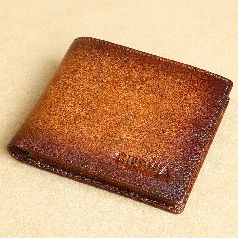 European retro aesthetic Leather Wallet