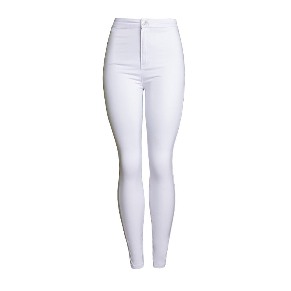 Pantalones de algodón elásticos y ajustados para mujer 