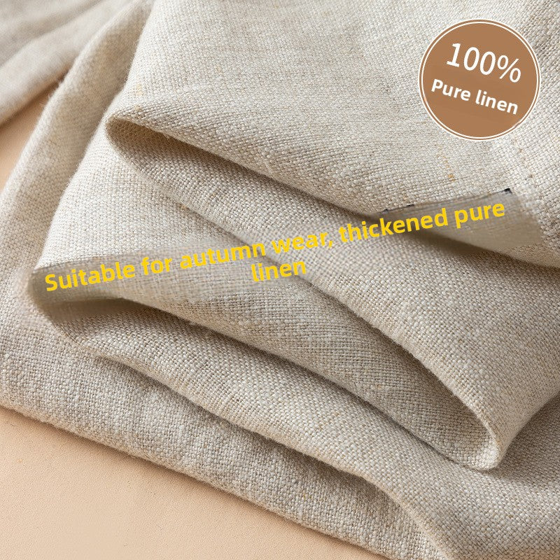 Linen Wide-Leg High-Waisted Pants