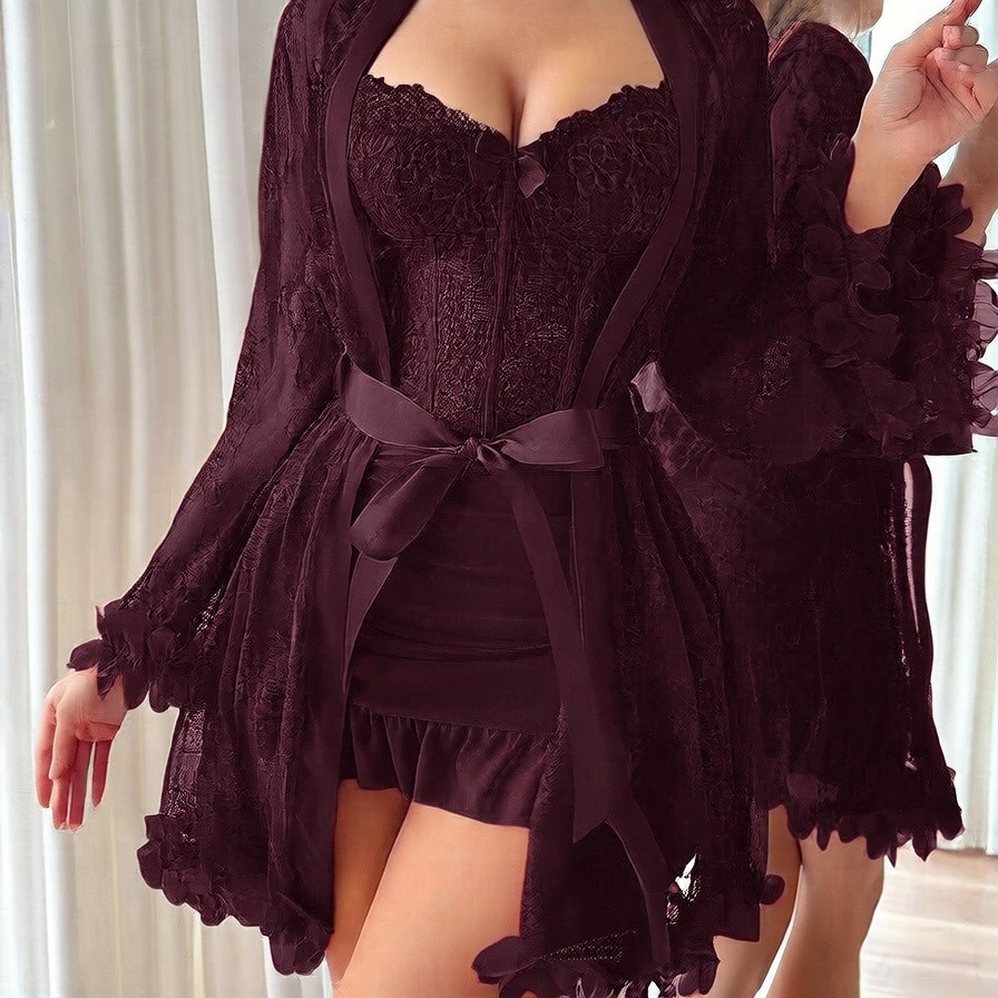 Elegant see-through women's lingerie set