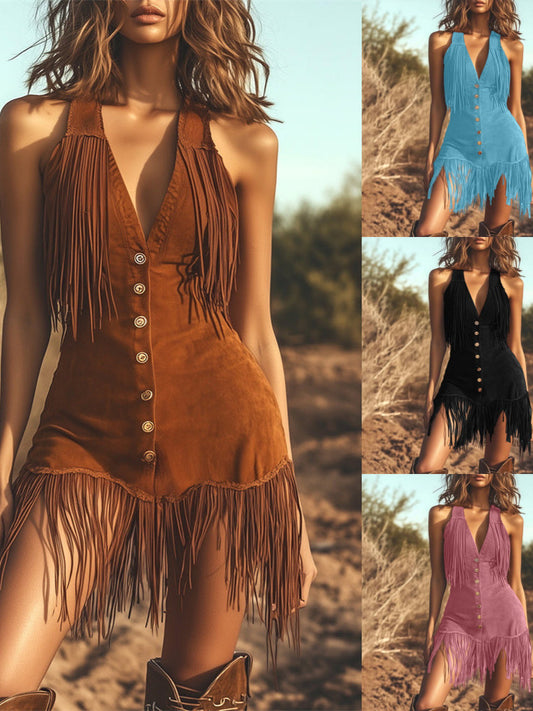 Sexy Tassel Knit Beach Dress
