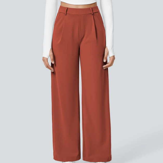 Women's High Waist Straight Pants for Outdoor Sports and Leisure