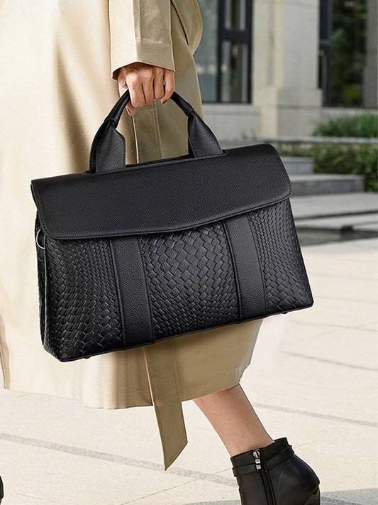 Womens Woven Tote Bag for Work and Commute