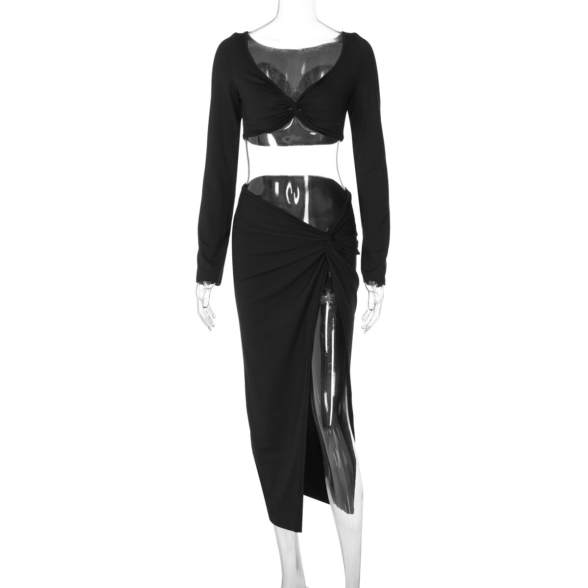 R Long-Sleeved V Neck Suit
