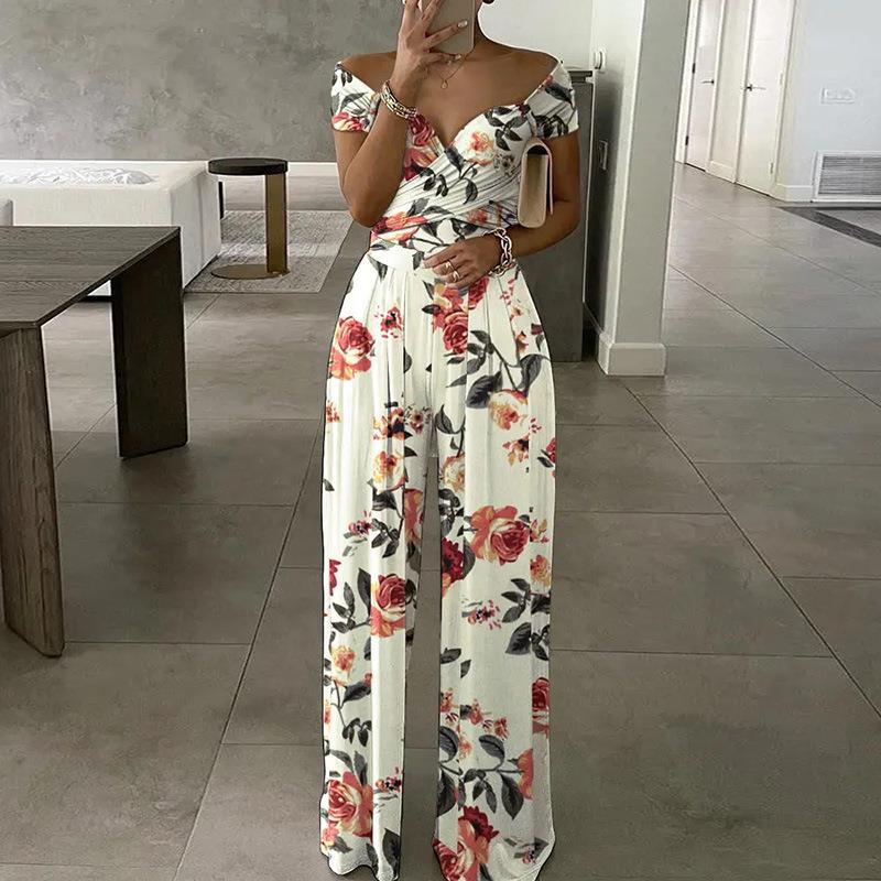 Printed Elegant High Waist Pants