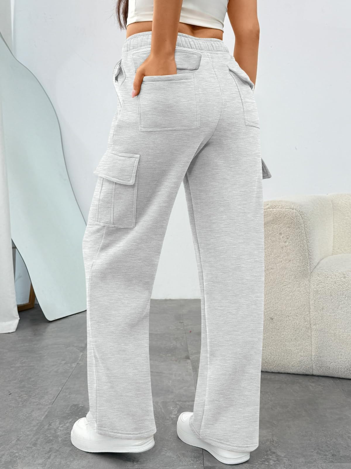 High Waisted Wide Leg Cargo Pants