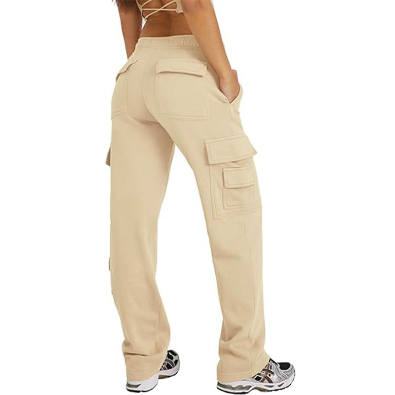Pantalones cargo casuales holgados con múltiples bolsillos 