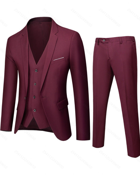Men's Three-Piece Slim Fit Suit